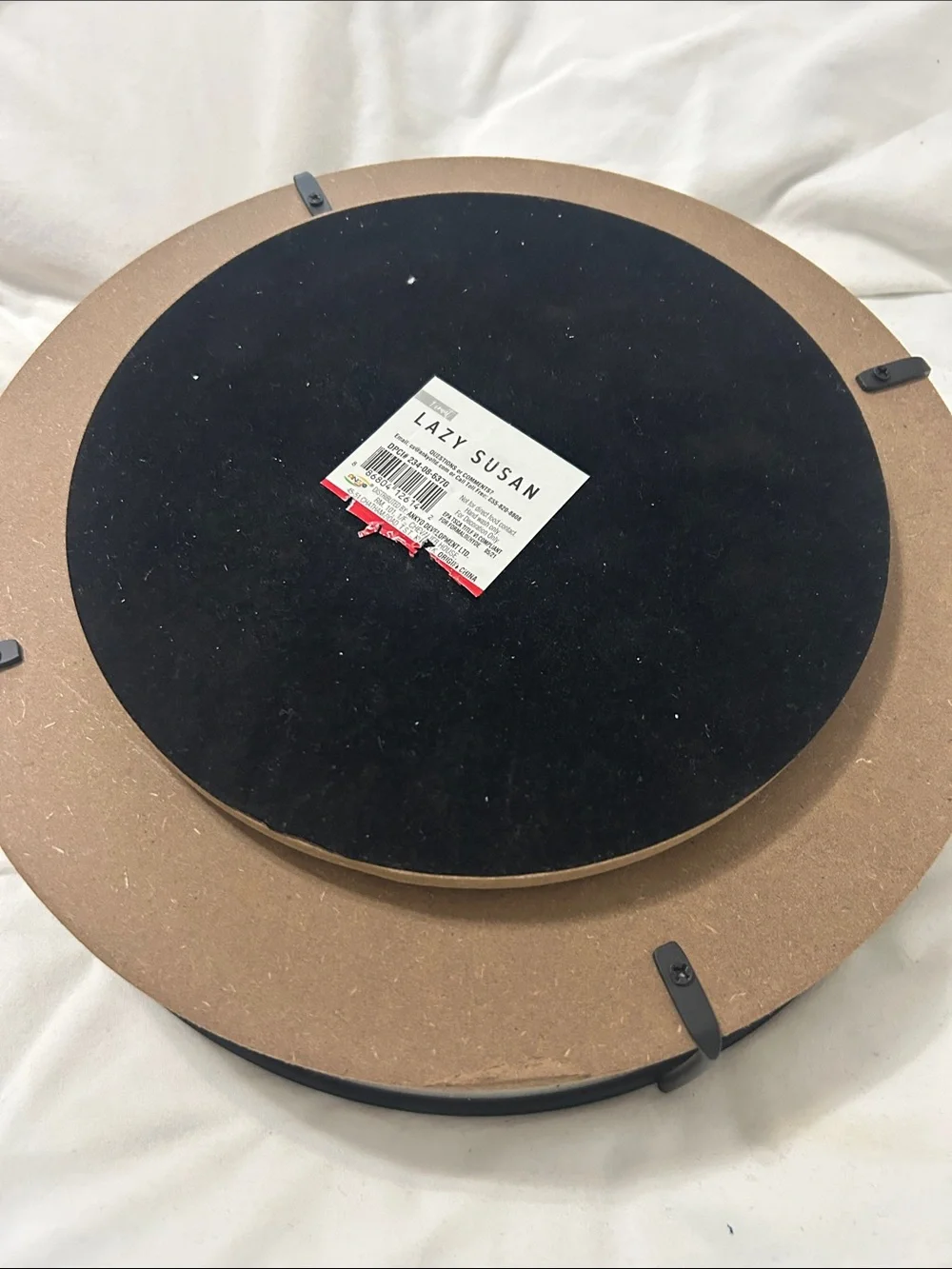Target Lazy Susan Wood and Black Metal Round